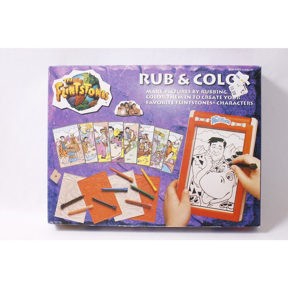 The Flinstones Rub and Color 1993 Craft Kit Creativity Vintage ~ 260331-WH 1053